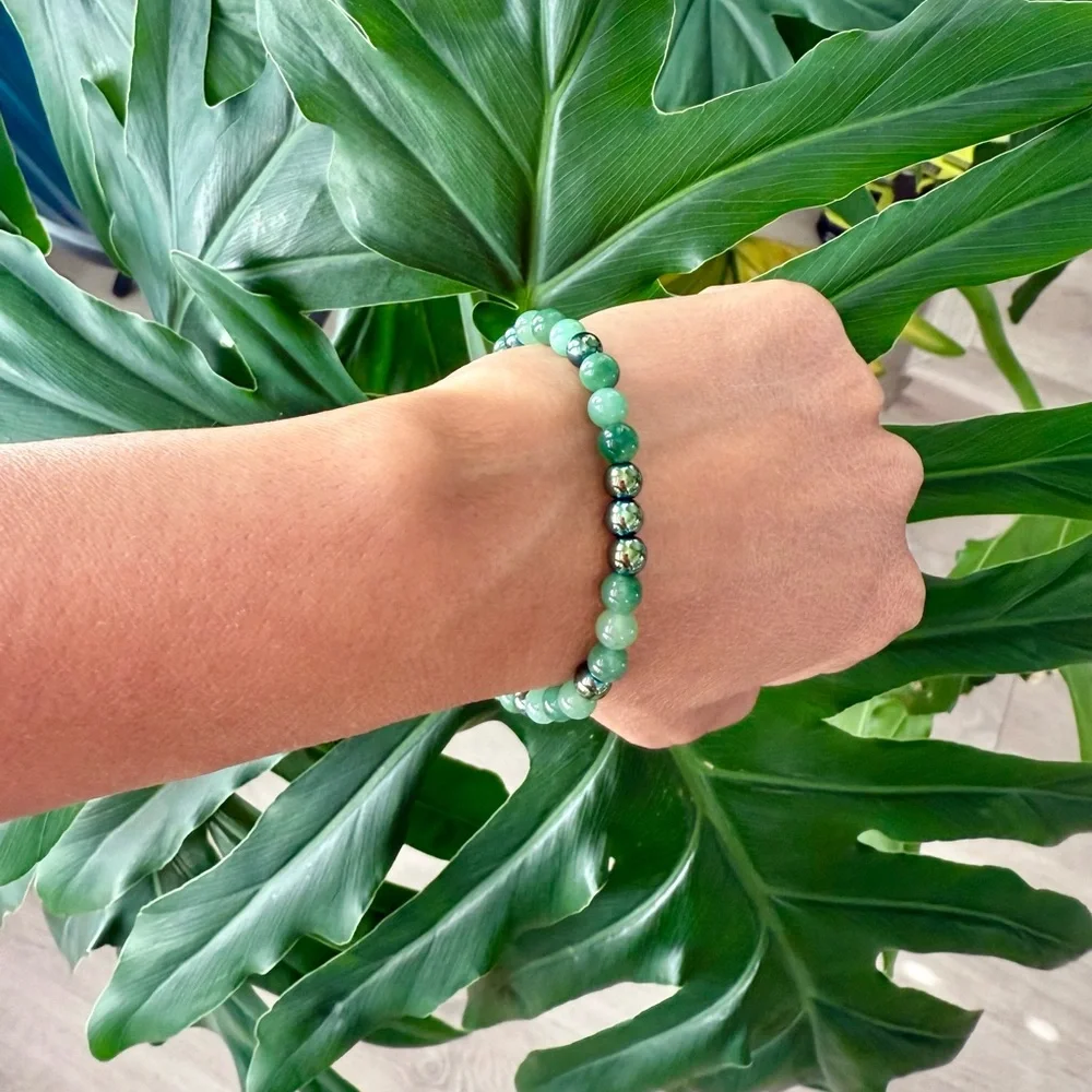 Green Aventurine & Hematite bracelet (one) - Picture 4 of 9